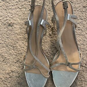 Pelle Moda Silver rhinestone with silver heels Strappy Sandals